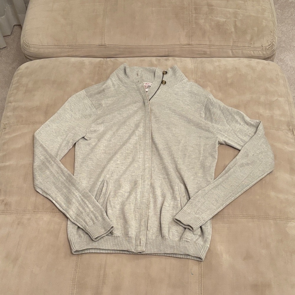 Peter Millar Light Gray Silk-Cashmere Sweater Size Small